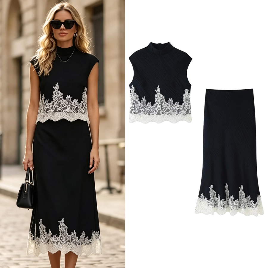 Women White Lace Patchwork Ele - Midi Skirt Floral review and price