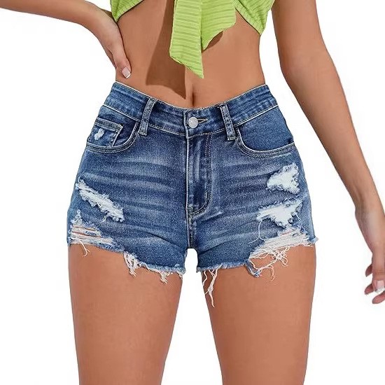 Women's High Waist Distressed  - Shorts Denim Frayed review and price