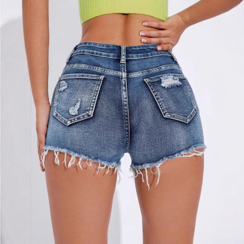Women's High Waist Distressed  - Shorts Denim Frayed review and price