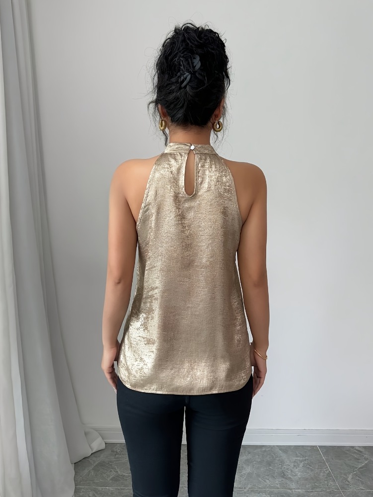 Champagne Golden Shiny Glossy  - Blouse Off Shoulder review and price