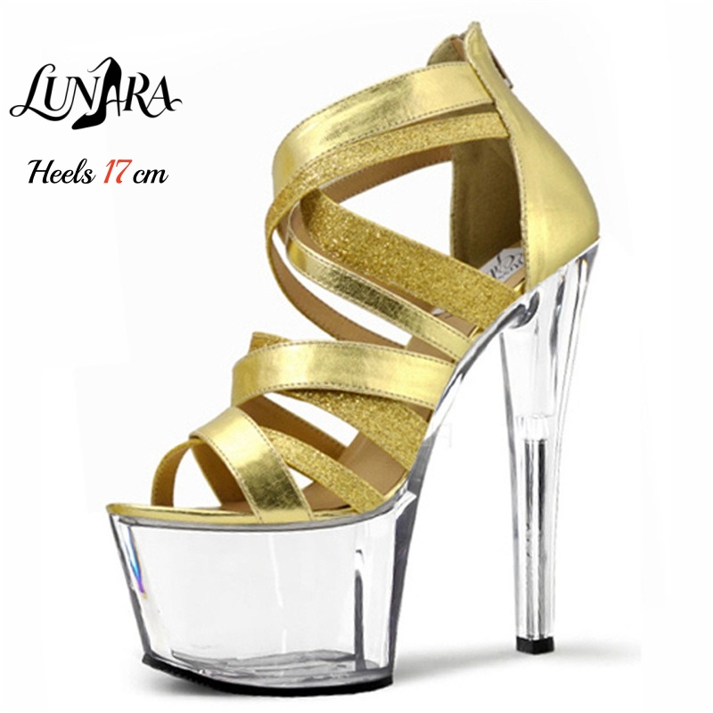17cm/7Inch Gold Metallic Strap - Sandal Strappy Heeled review and price