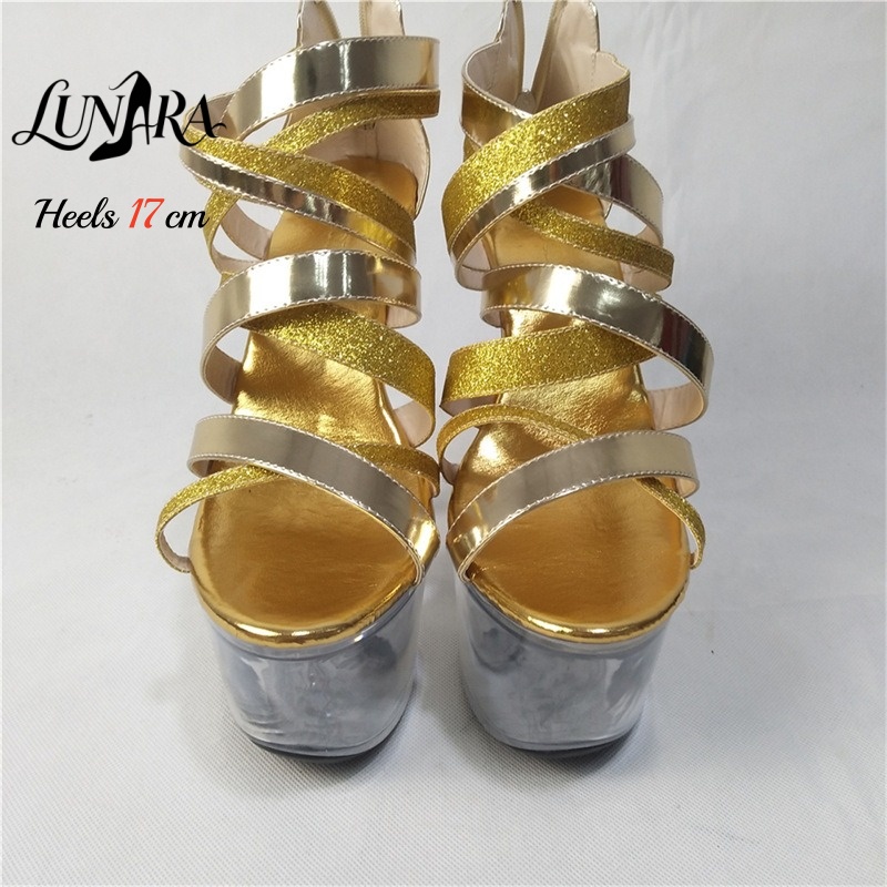 17cm/7Inch Gold Metallic Strap - Sandal Strappy Heeled review and price