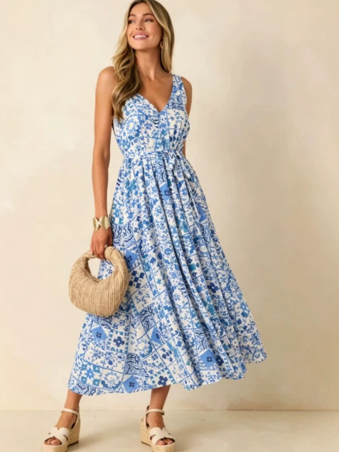 Summer 2026 Large Size Floral  - Linen Dress Wrap review and price