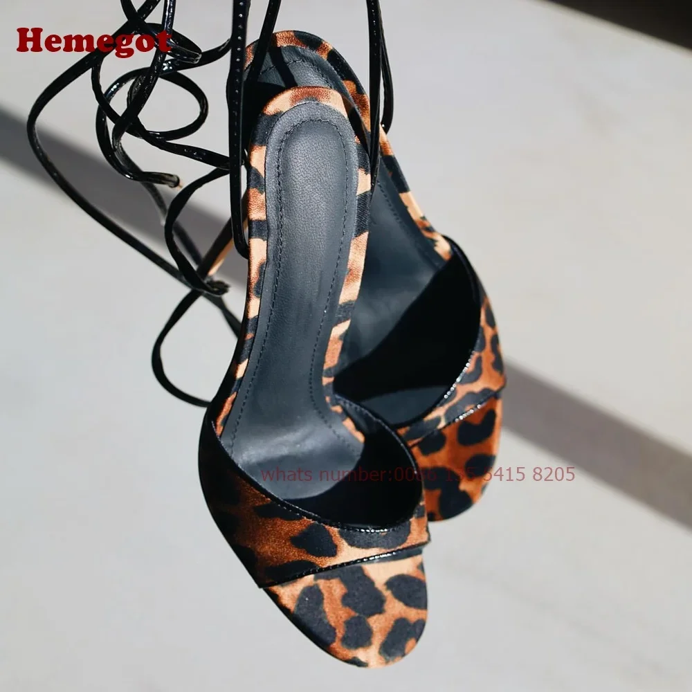 Leopard Lace Up Stiletto Sanda - Sandal Strappy Heeled review and price