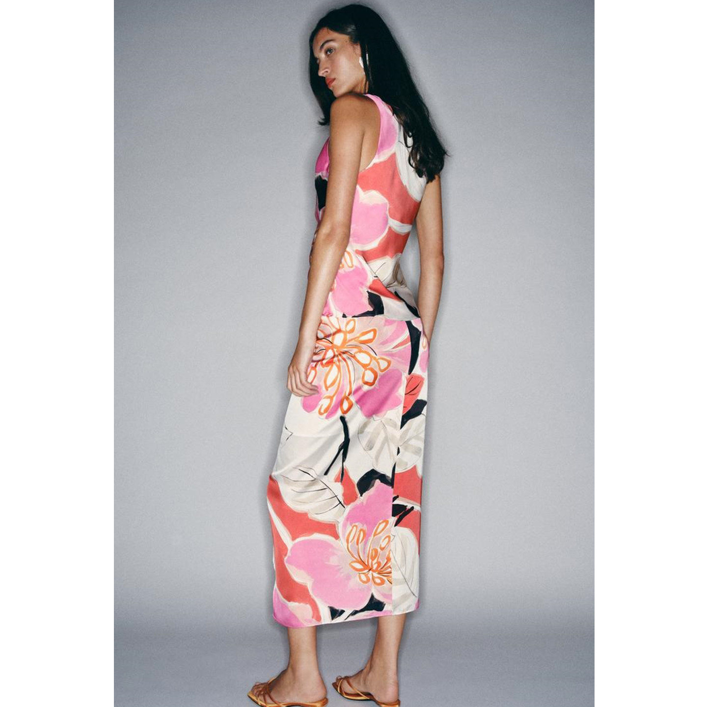 High Waist Midi Skirt round Ne - Midi Skirt Floral review and price