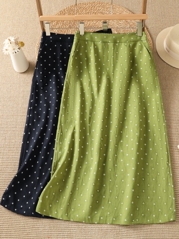 High Waist Floral Half Skirt T - Midi Skirt Floral review and price