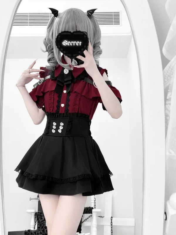 Gothic Style Shoulder Bared Sh - Blouse Off Shoulder review and price