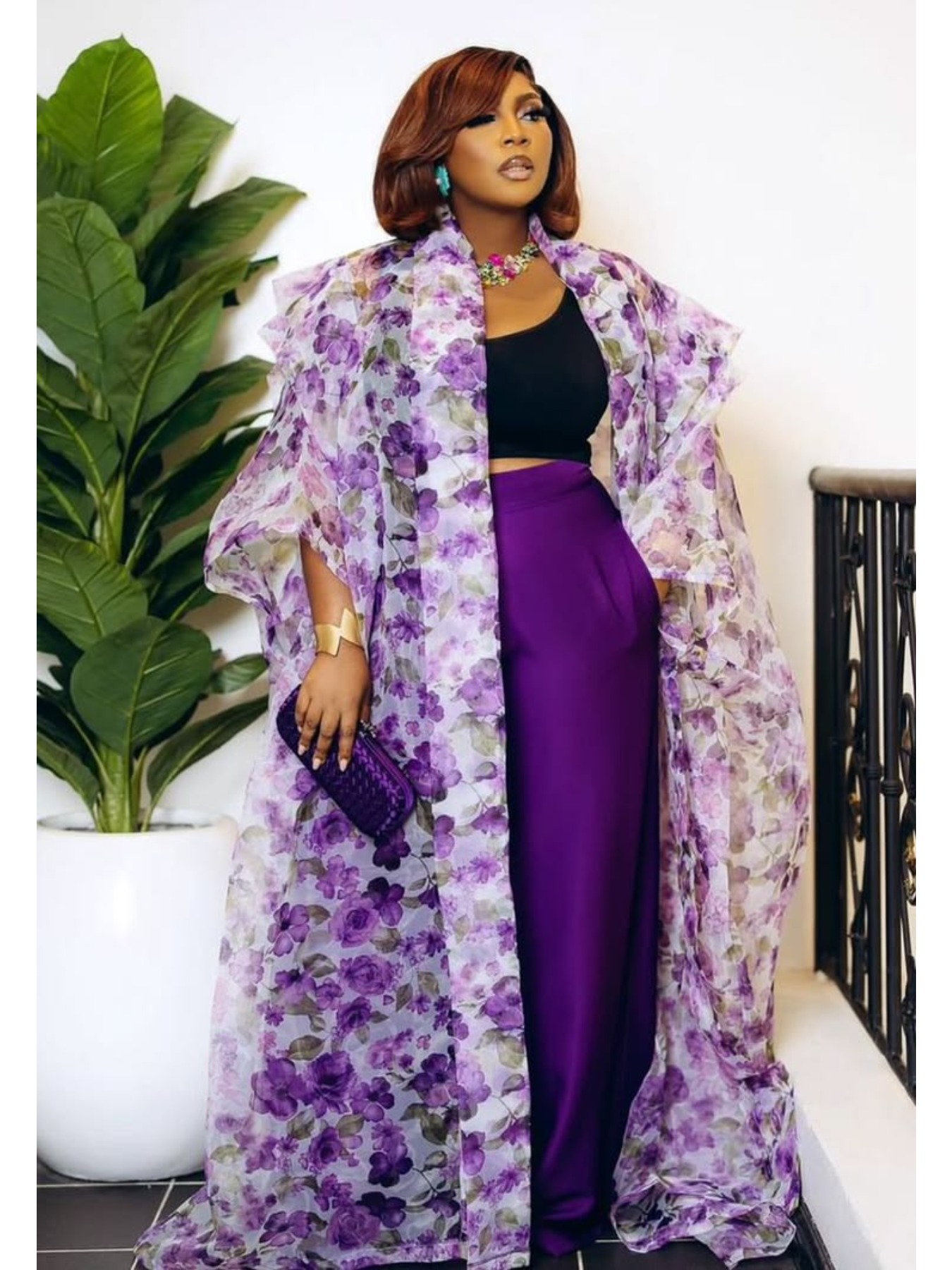 Women Floral Print Organza Lon - Kimono Sheer Floral review and price