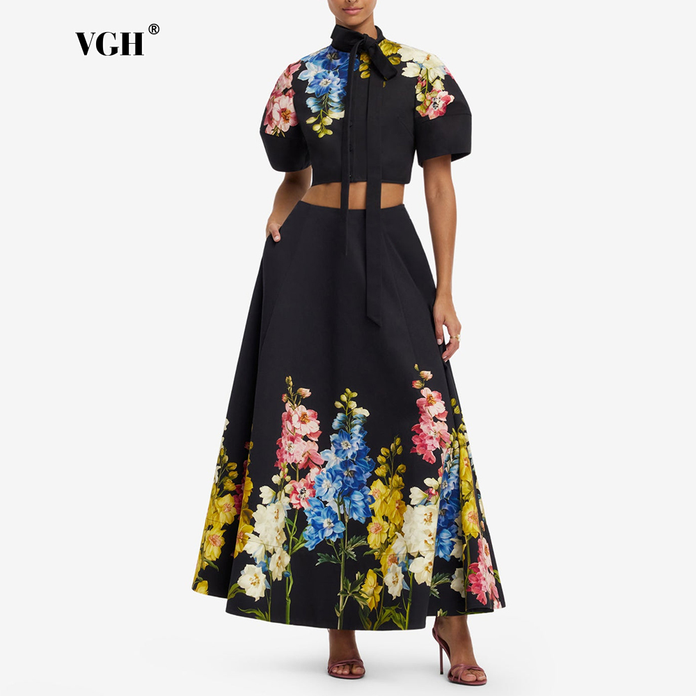 VGH Elegant Floral Printed Two - Midi Skirt Floral review and price
